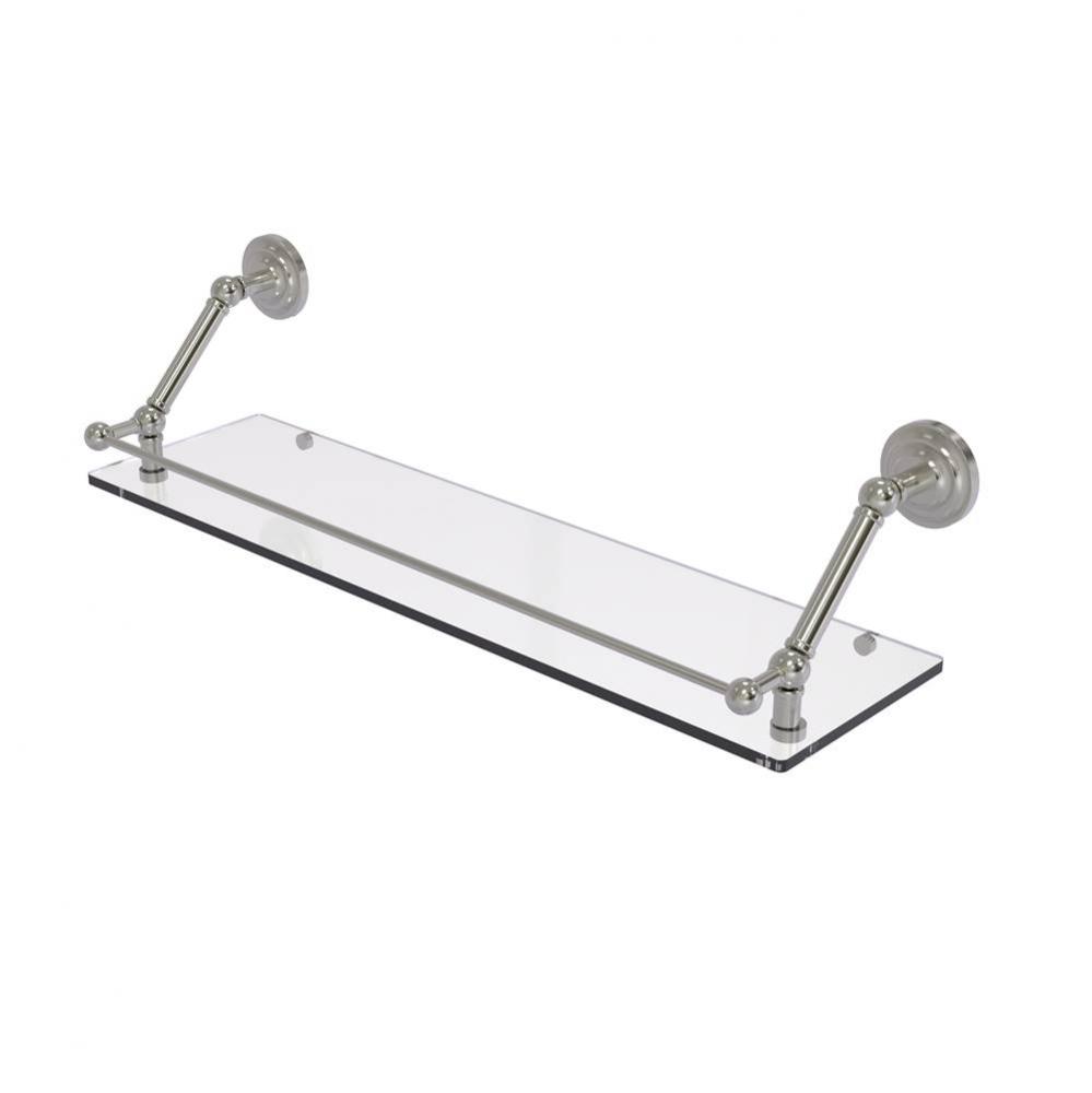 Prestige Que New 30 Inch Floating Glass Shelf with Gallery Rail