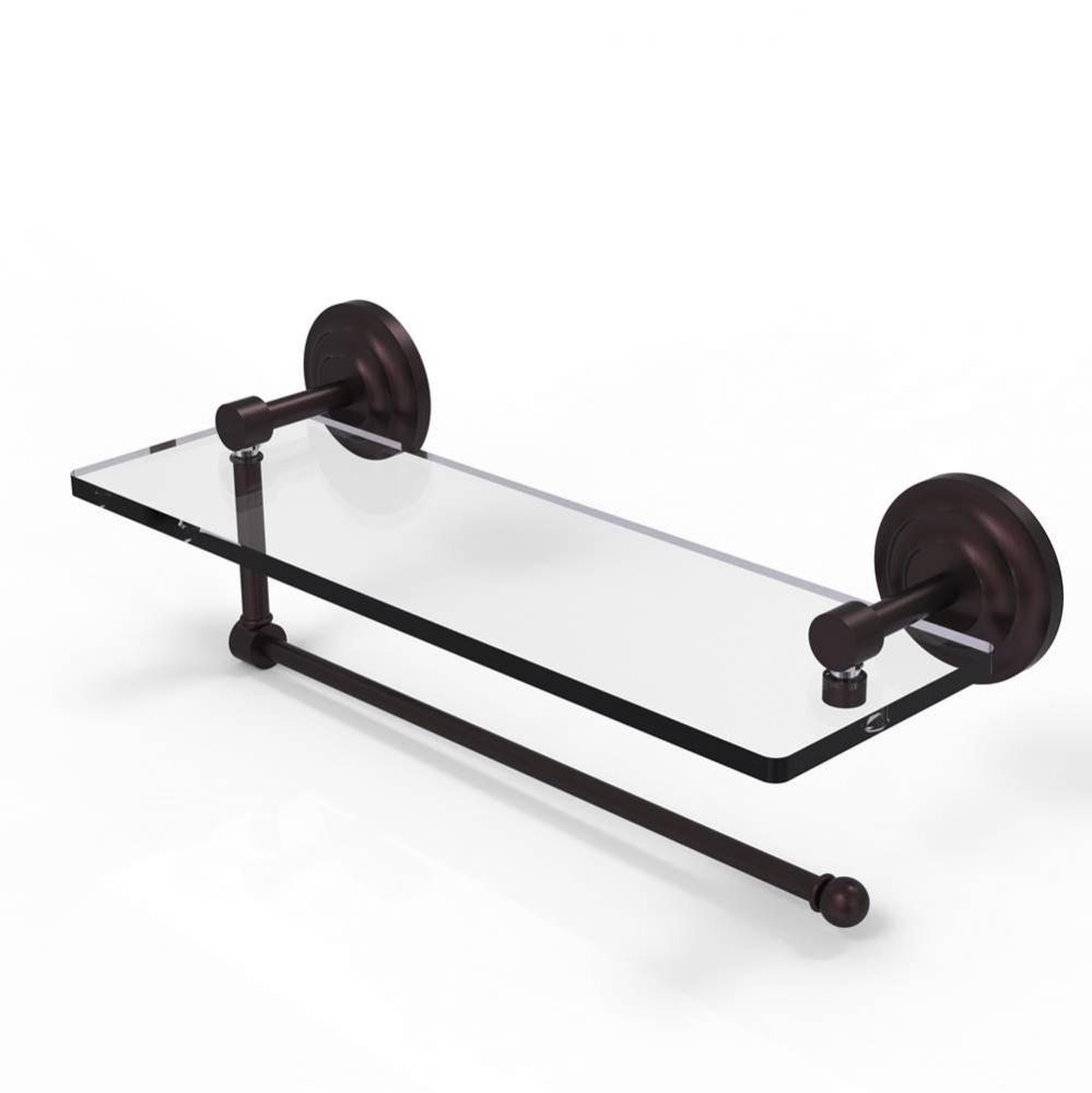 Prestige Que New Collection Paper Towel Holder with 16 Inch Glass Shelf