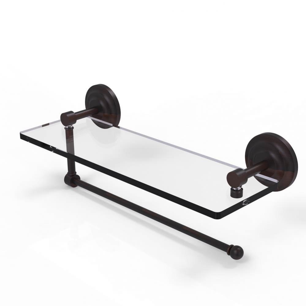 Prestige Que New Collection Paper Towel Holder with 16 Inch Glass Shelf