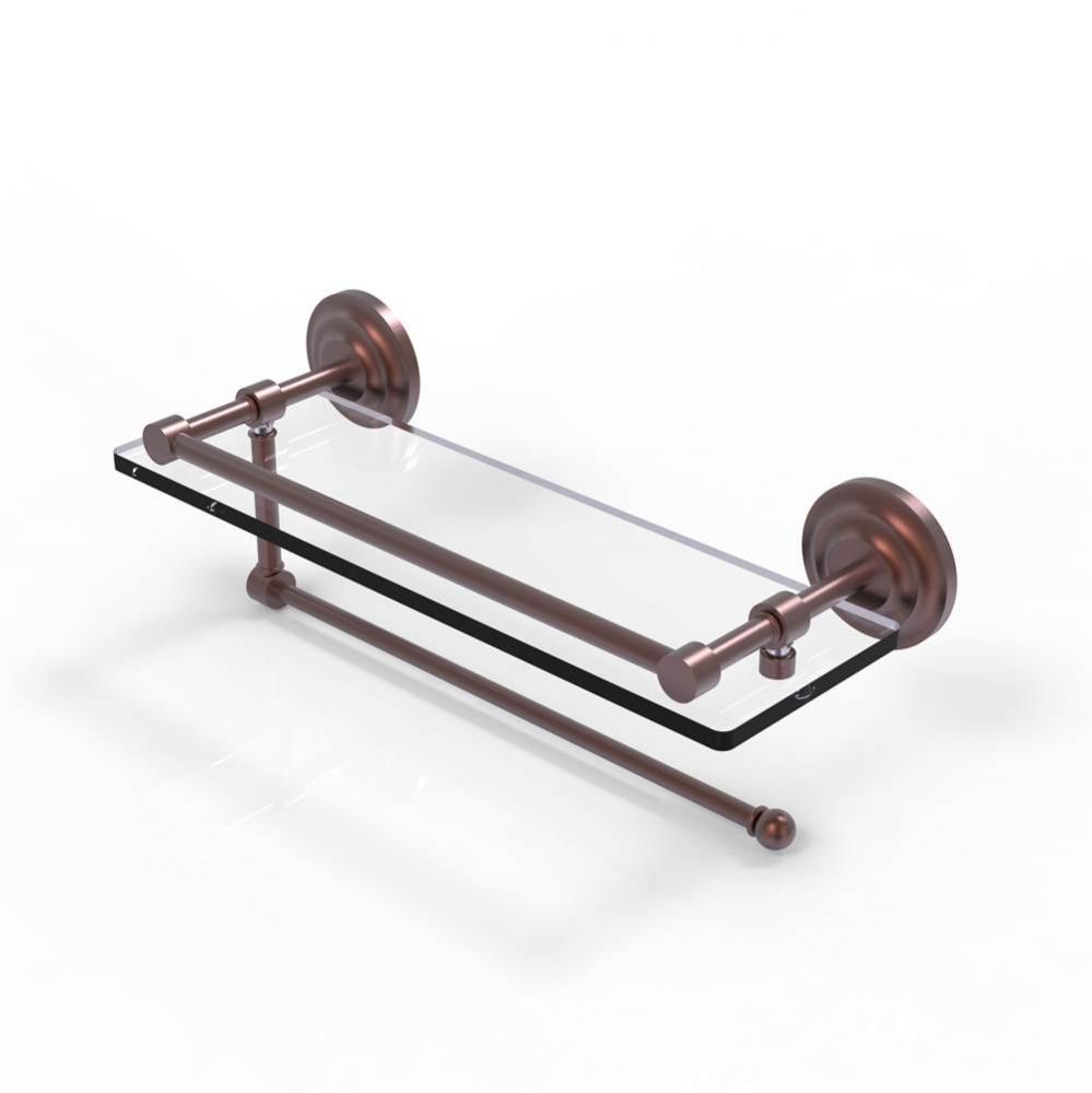 Prestige Que New Collection Paper Towel Holder with 16 Inch Gallery Glass Shelf