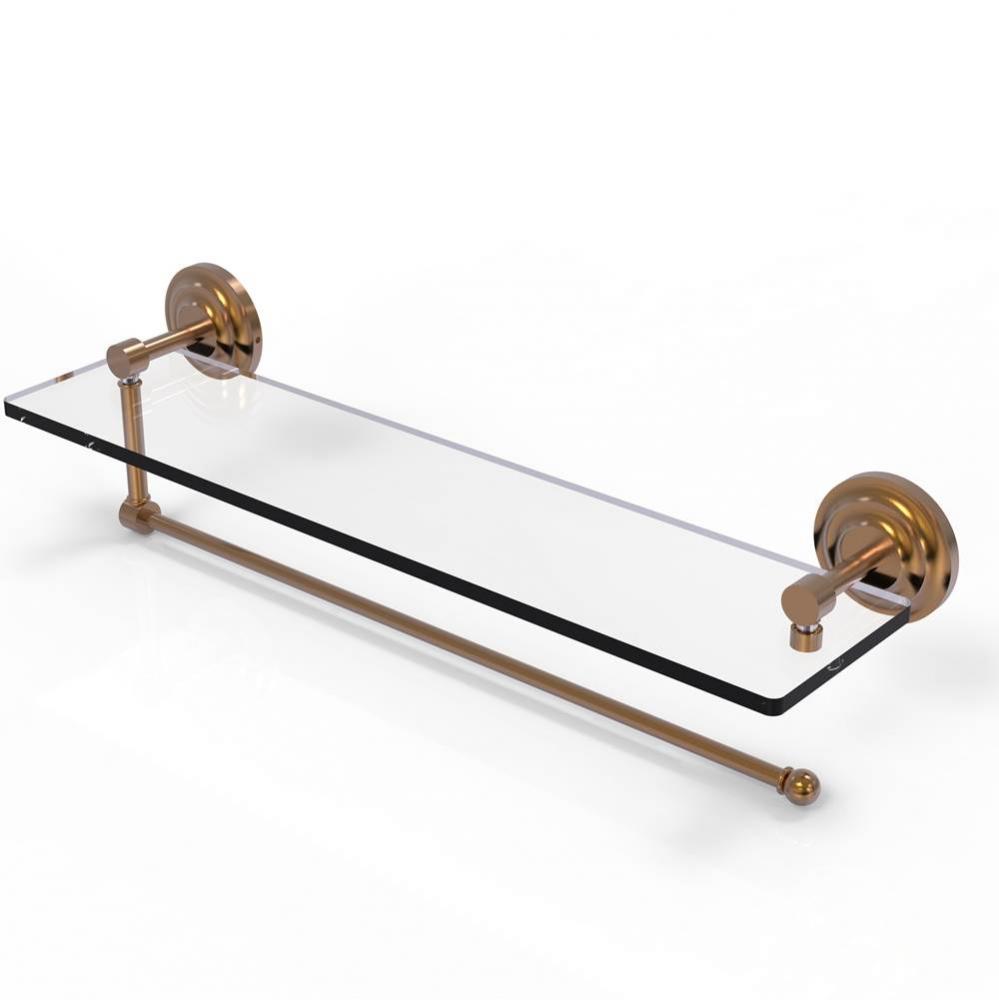 Prestige Que New Collection Paper Towel Holder with 22 Inch Glass Shelf