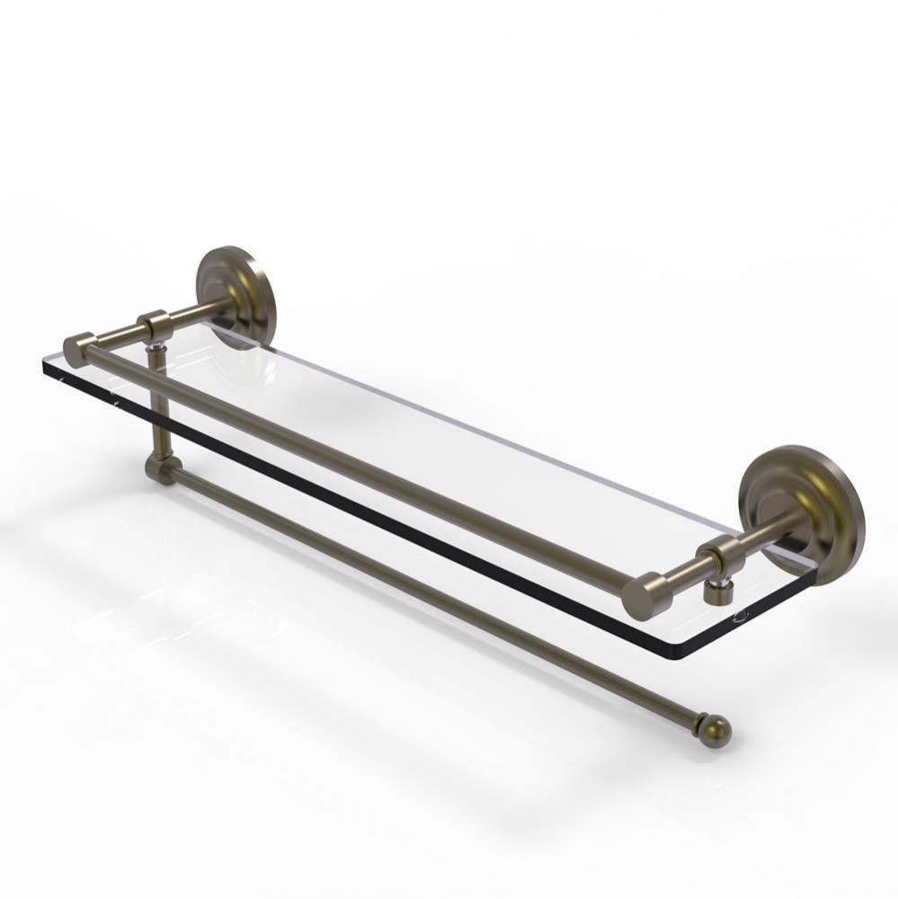 Prestige Que New Collection Paper Towel Holder with 22 Inch Gallery Glass Shelf