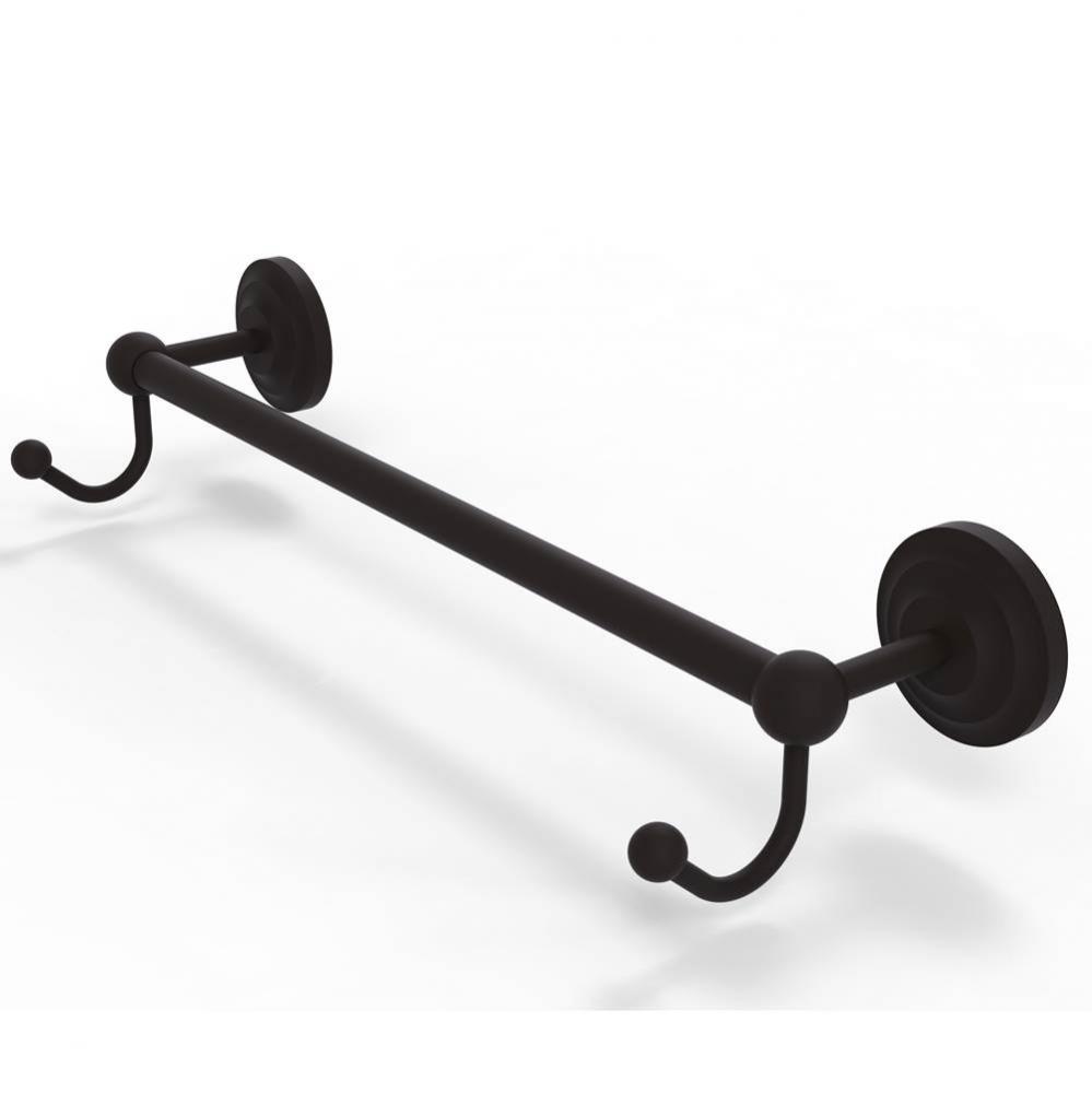 Prestige Que New Collection 30 Inch Towel Bar with Integrated Hooks