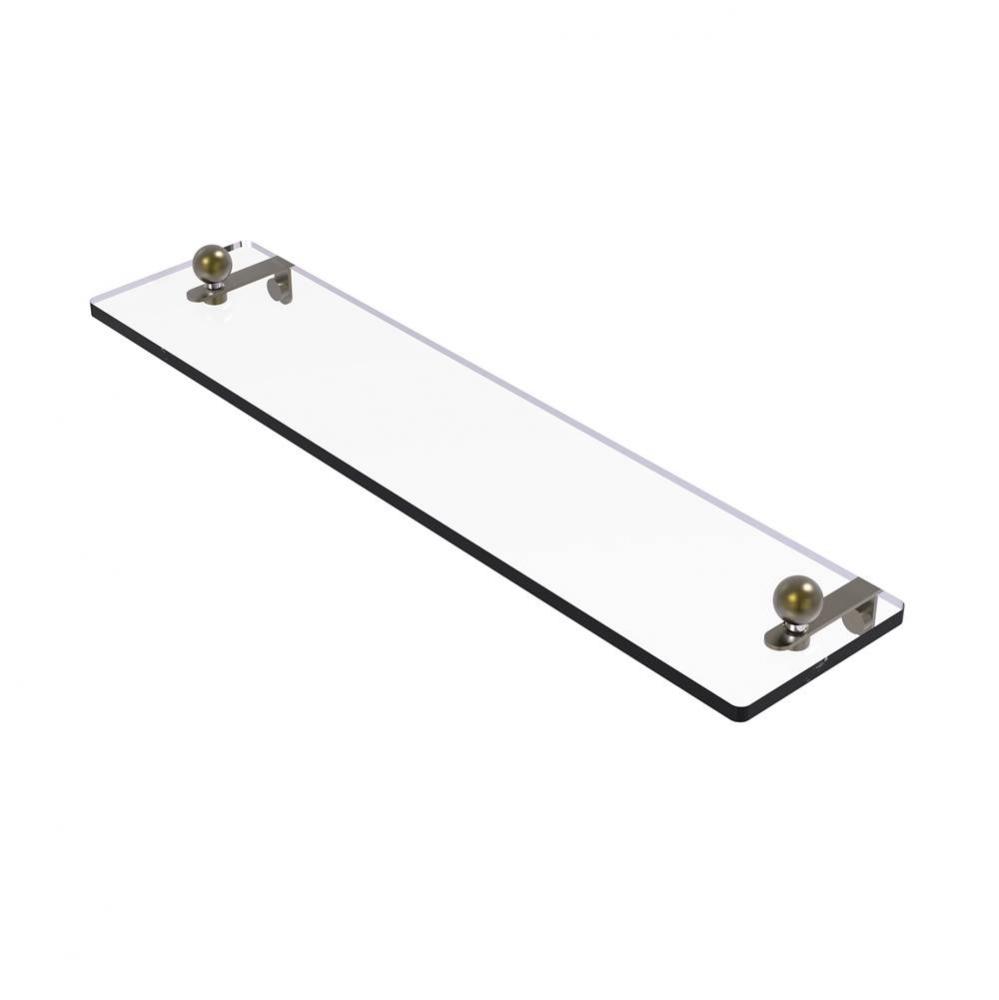 16 Inch Glass Vanity Shelf with Beveled Edges