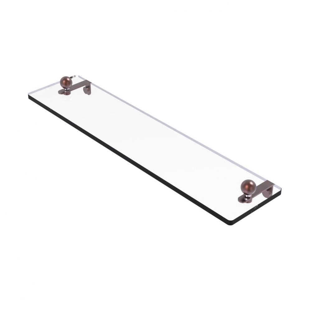 16 Inch Glass Vanity Shelf with Beveled Edges
