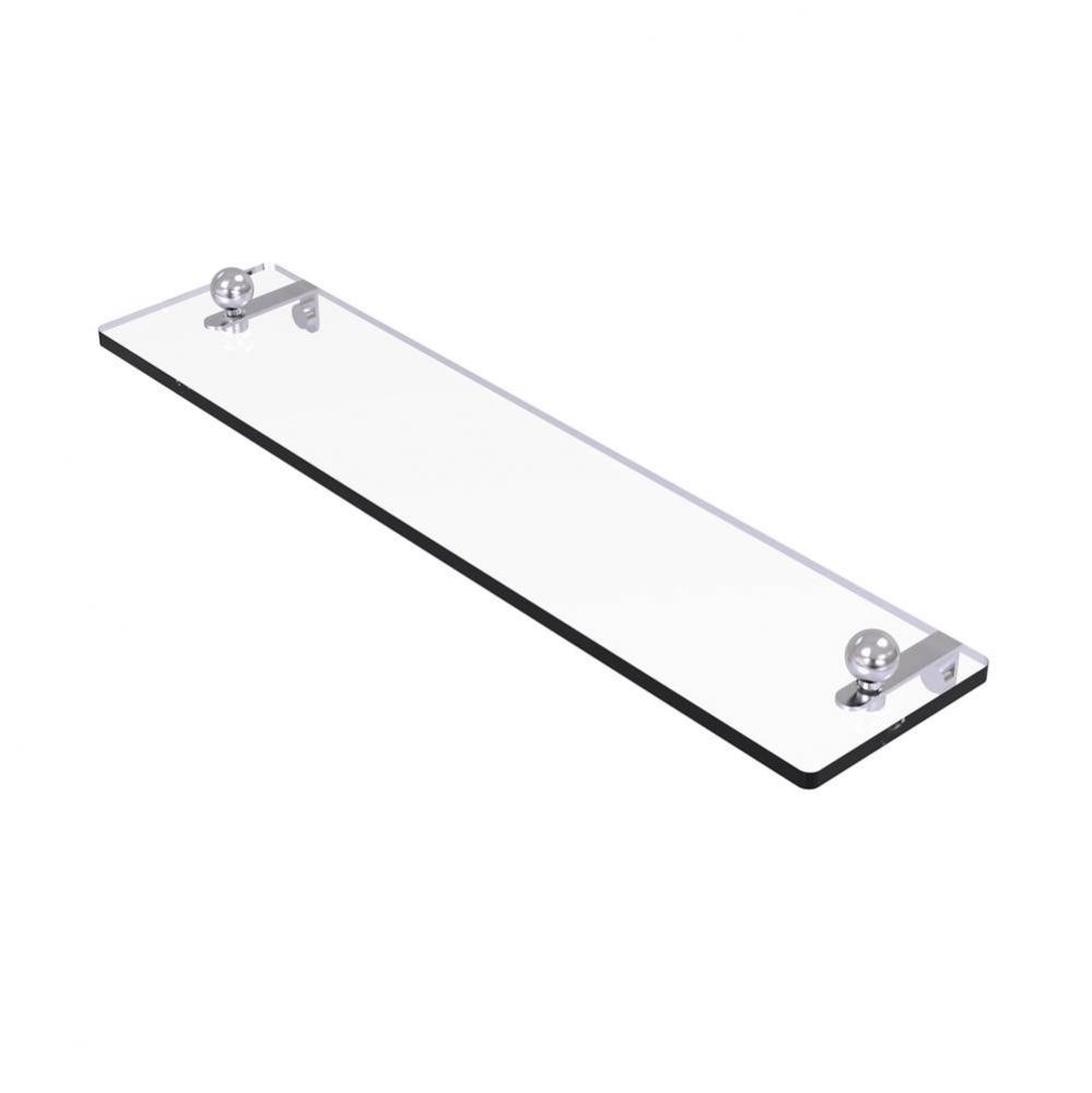 16 Inch Glass Vanity Shelf with Beveled Edges