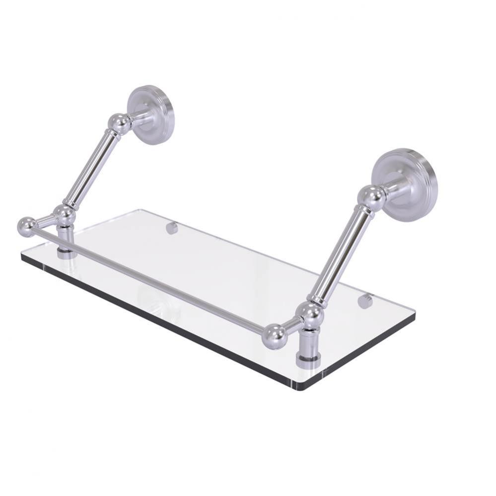 Prestige Regal 18 Inch Floating Glass Shelf with Gallery Rail