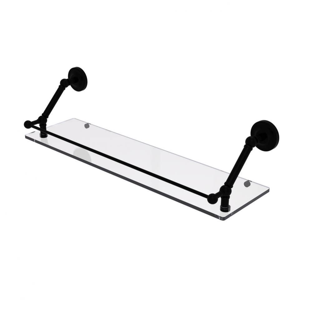 Prestige Regal 30 Inch Floating Glass Shelf with Gallery Rail