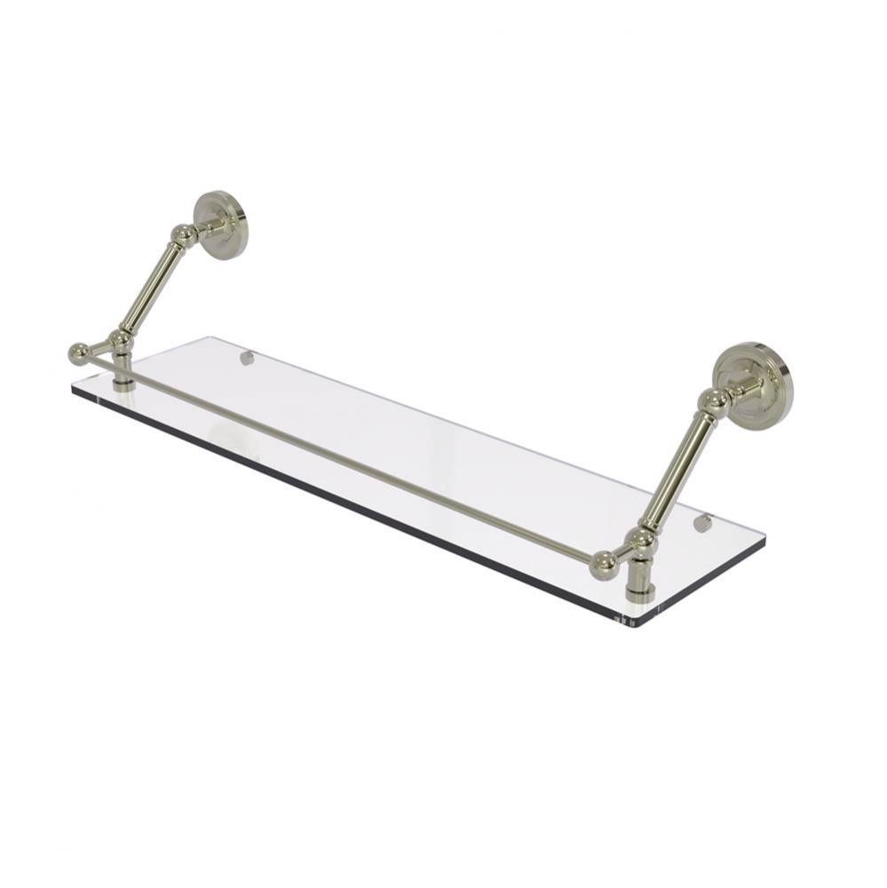 Prestige Regal 30 Inch Floating Glass Shelf with Gallery Rail