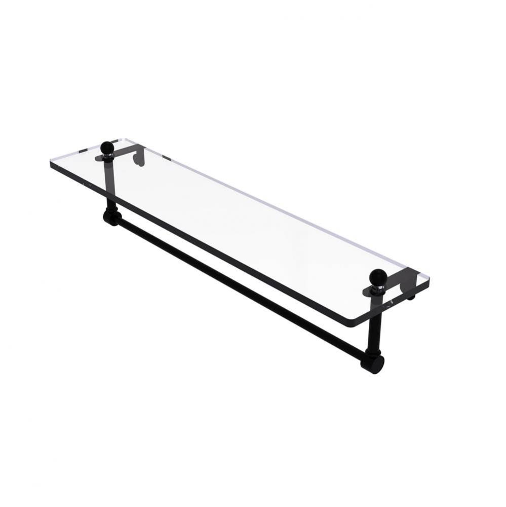 22 Inch Glass Vanity Shelf with Integrated Towel Bar