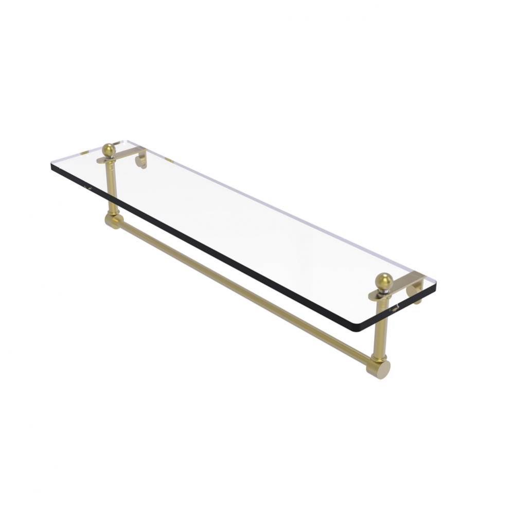 22 Inch Glass Vanity Shelf with Integrated Towel Bar