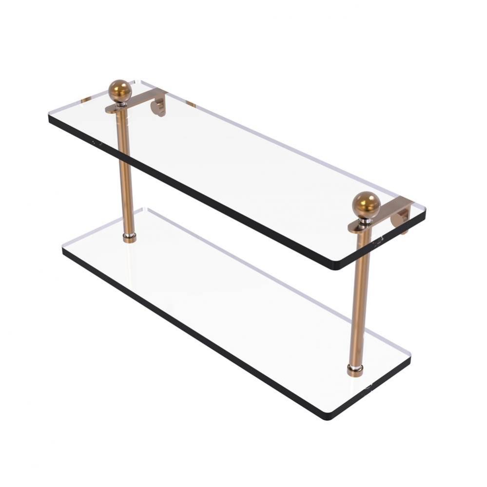 16 Inch Two Tiered Glass Shelf