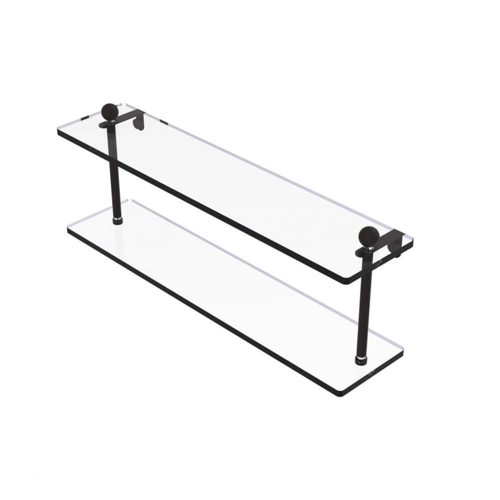 22 Inch Two Tiered Glass Shelf