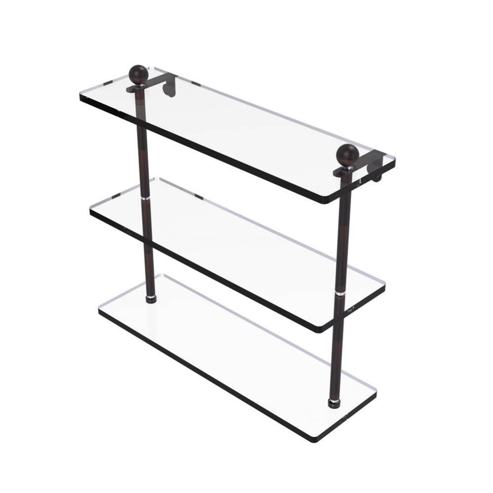 16 Inch Triple Tiered Glass Shelf