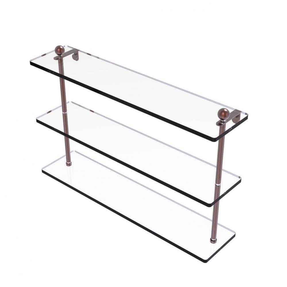 22 Inch Triple Tiered Glass Shelf
