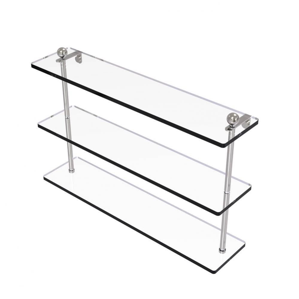 22 Inch Triple Tiered Glass Shelf
