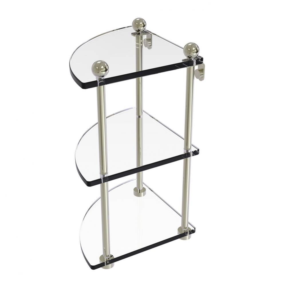 Three Tier Corner Glass Shelf