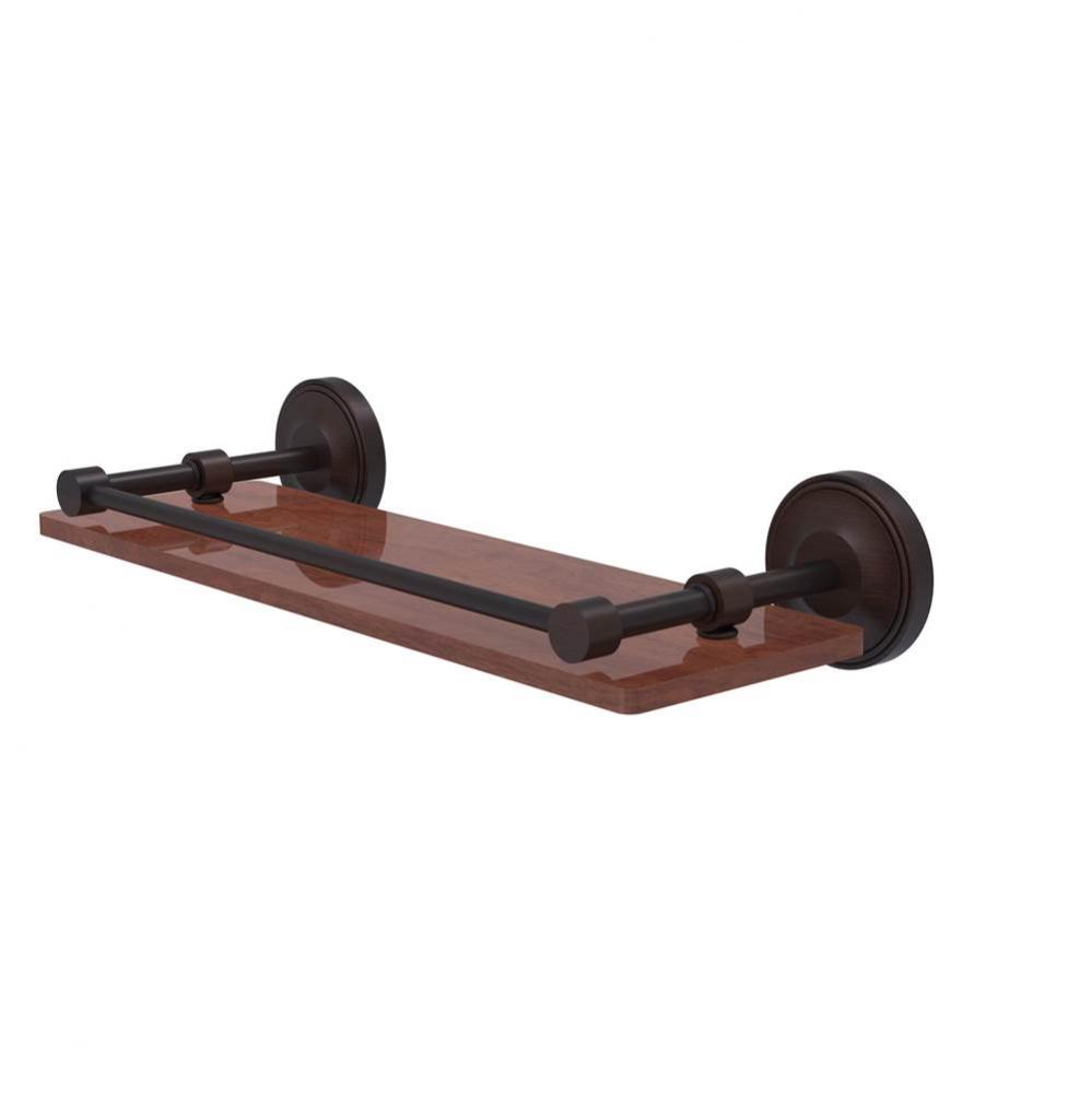 Prestige Regal Collection 16 Inch Solid IPE Ironwood Shelf with Gallery Rail