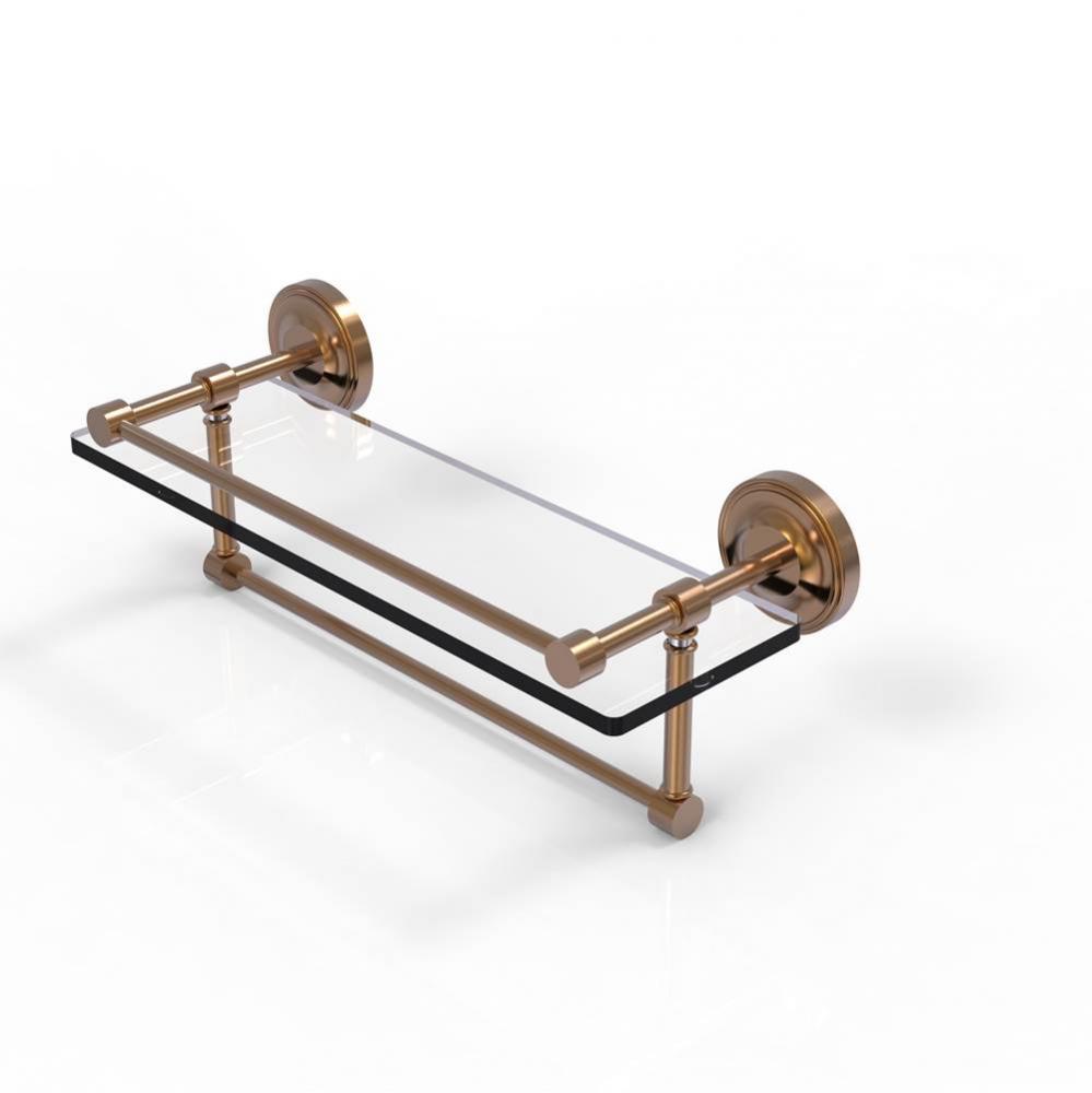 16 Inch Gallery Glass Shelf with Towel Bar