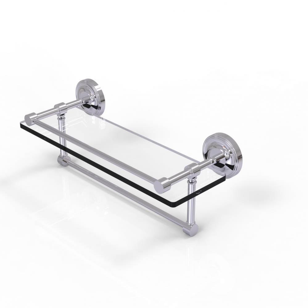 16 Inch Gallery Glass Shelf with Towel Bar