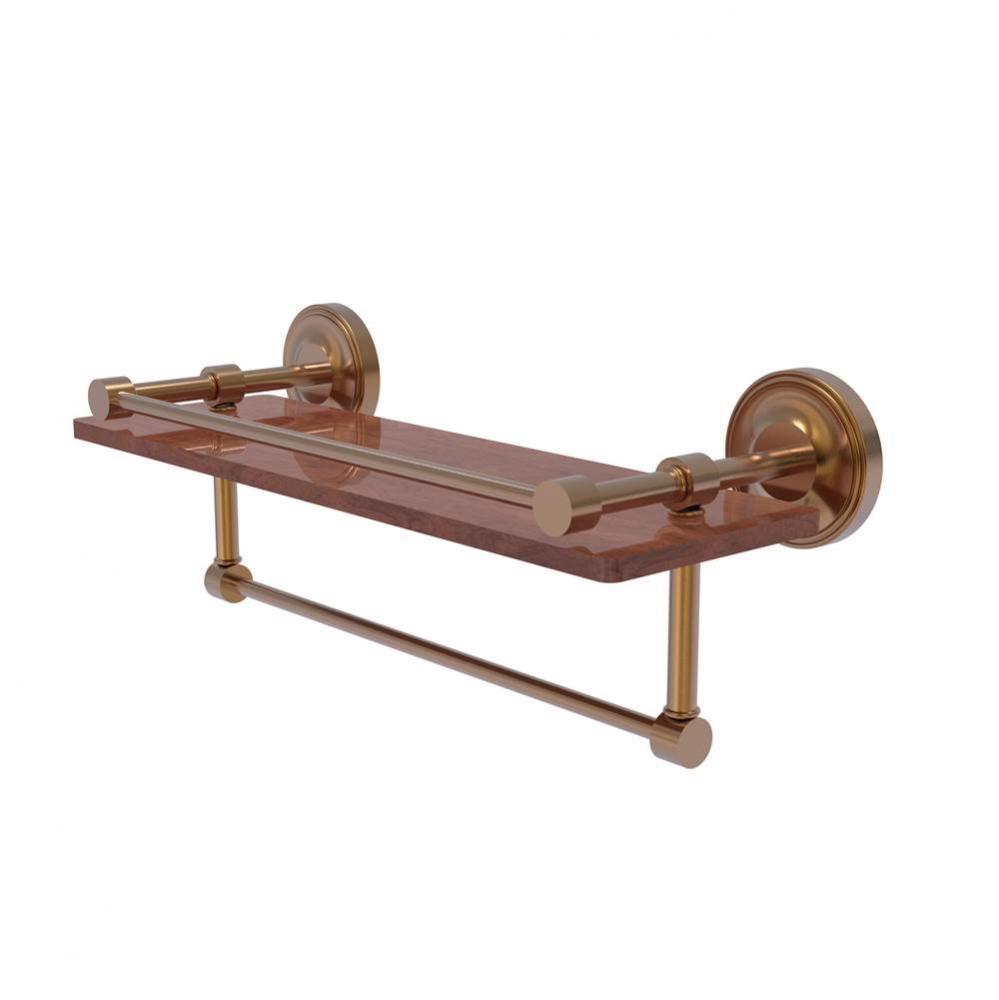 Prestige Regal Collection 16 Inch IPE Ironwood Shelf with Gallery Rail and Towel Bar