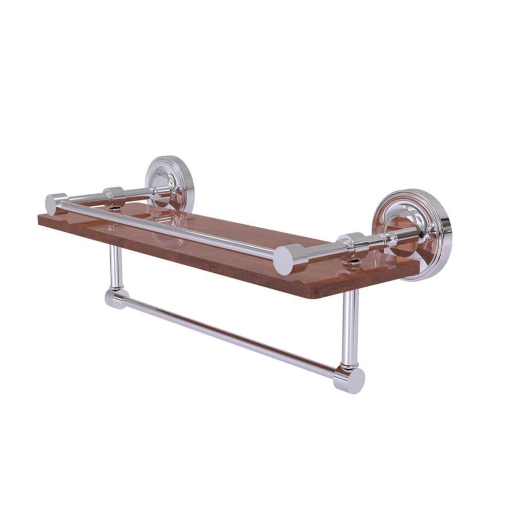 Prestige Regal Collection 16 Inch IPE Ironwood Shelf with Gallery Rail and Towel Bar