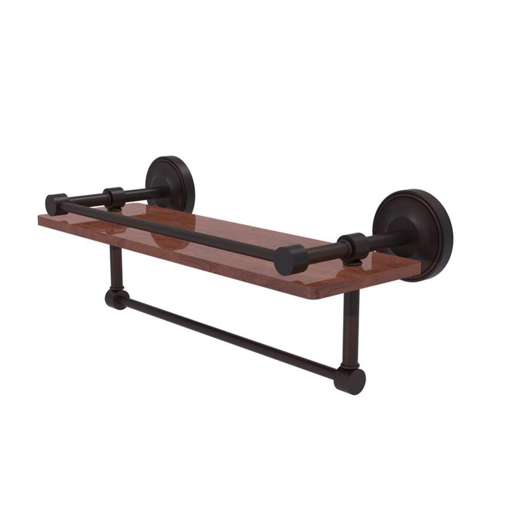 Prestige Regal Collection 16 Inch IPE Ironwood Shelf with Gallery Rail and Towel Bar