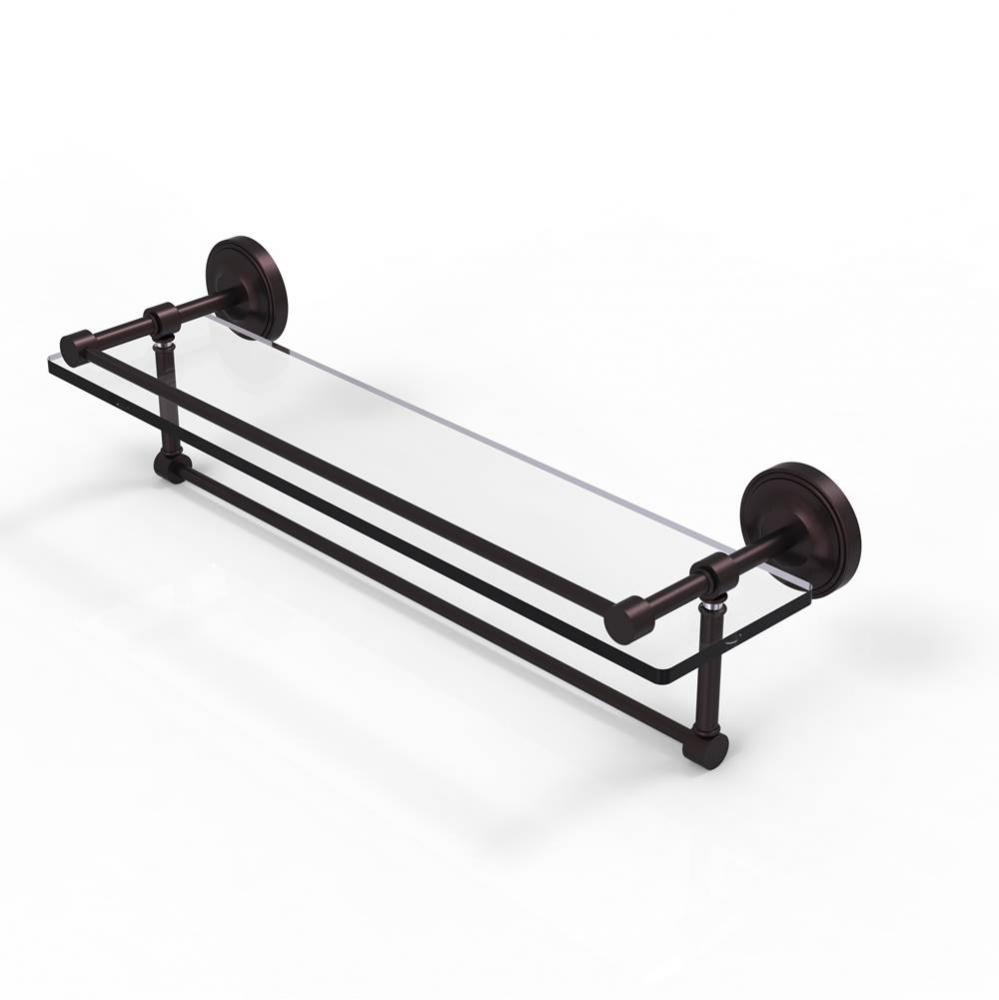 22 Inch Gallery Glass Shelf with Towel Bar