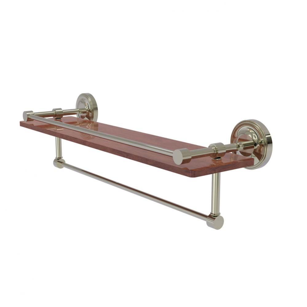 Prestige Regal Collection 22 Inch IPE Ironwood Shelf with Gallery Rail and Towel Bar
