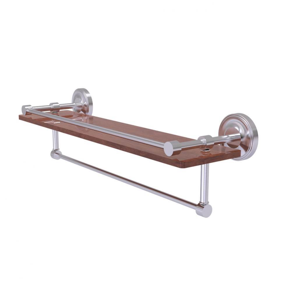 Prestige Regal Collection 22 Inch IPE Ironwood Shelf with Gallery Rail and Towel Bar