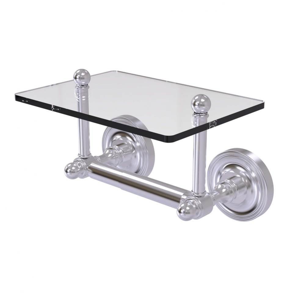 Prestige Regal Collection Two Post Toilet Tissue Holder with Glass Shelf