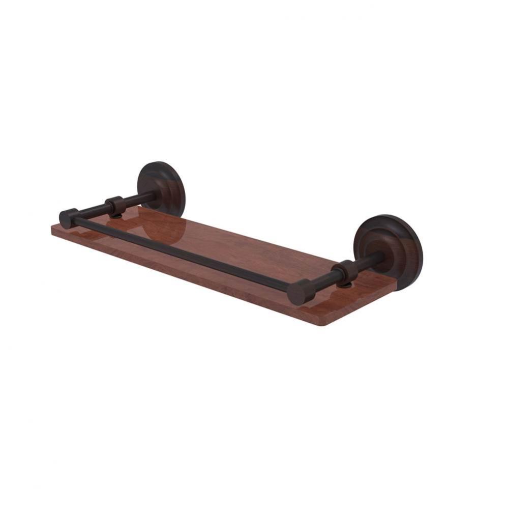 Que New Collection 16 Inch Solid IPE Ironwood Shelf with Gallery Rail