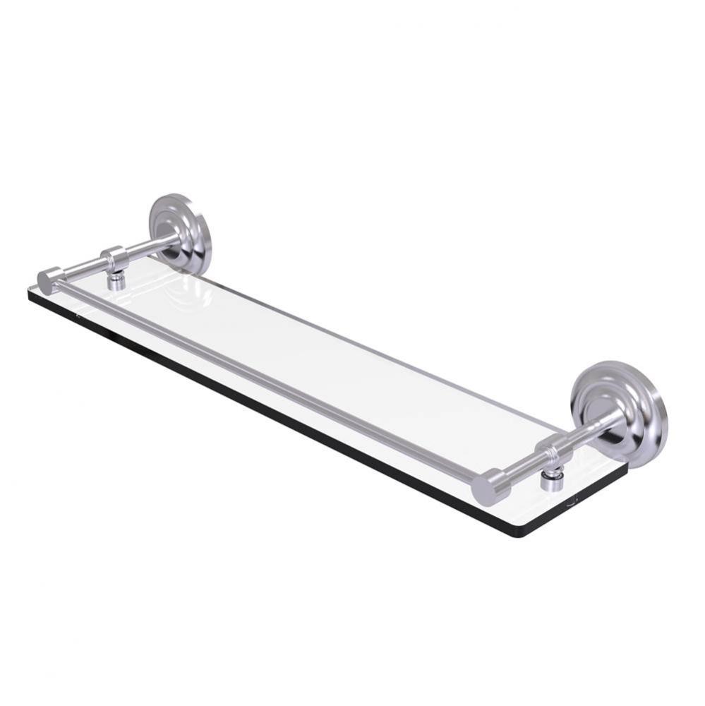 Que New 22 Inch Tempered Glass Shelf with Gallery Rail