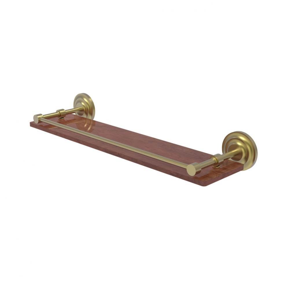 Que New Collection 22 Inch Solid IPE Ironwood Shelf with Gallery Rail