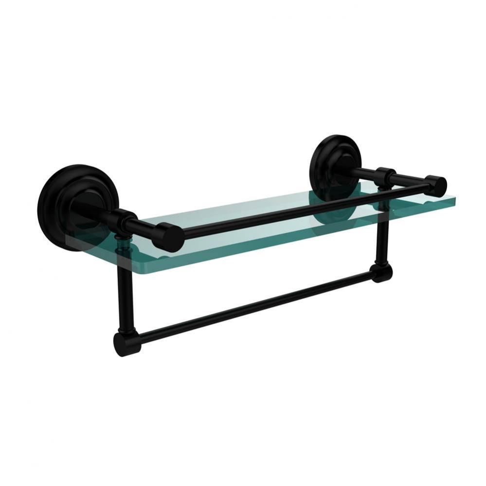 16 Inch Gallery Glass Shelf with Towel Bar