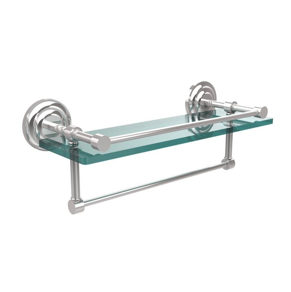 16 Inch Gallery Glass Shelf with Towel Bar