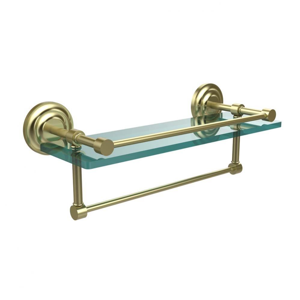 16 Inch Gallery Glass Shelf with Towel Bar
