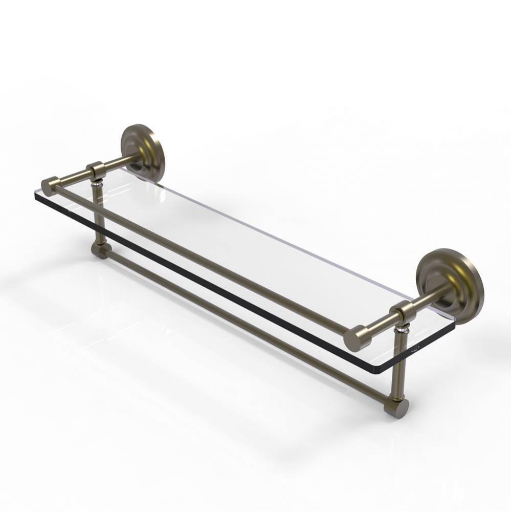 22 Inch Gallery Glass Shelf with Towel Bar