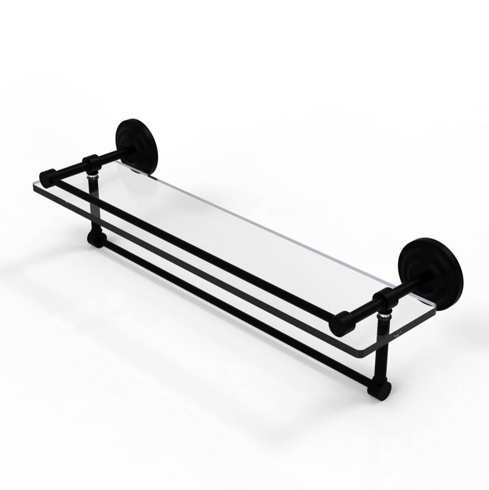 22 Inch Gallery Glass Shelf with Towel Bar