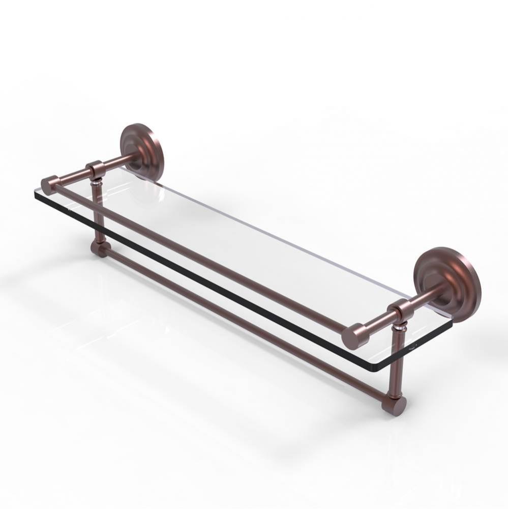 22 Inch Gallery Glass Shelf with Towel Bar