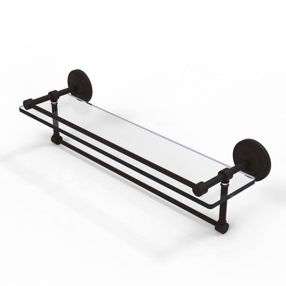 22 Inch Gallery Glass Shelf with Towel Bar