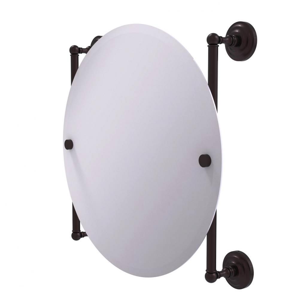 Que New Collection Round Frameless Rail Mounted Mirror