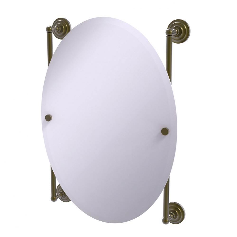 Que New Collection Oval Frameless Rail Mounted Mirror