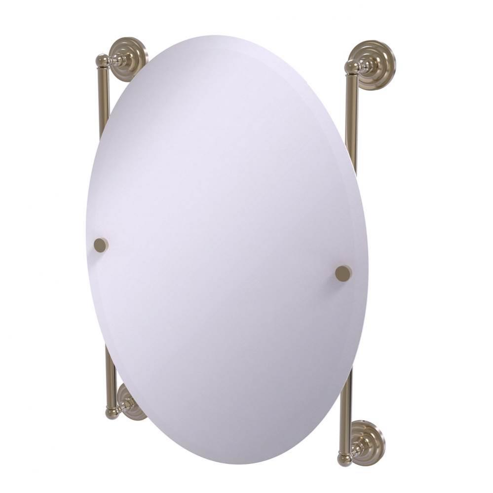 Que New Collection Oval Frameless Rail Mounted Mirror