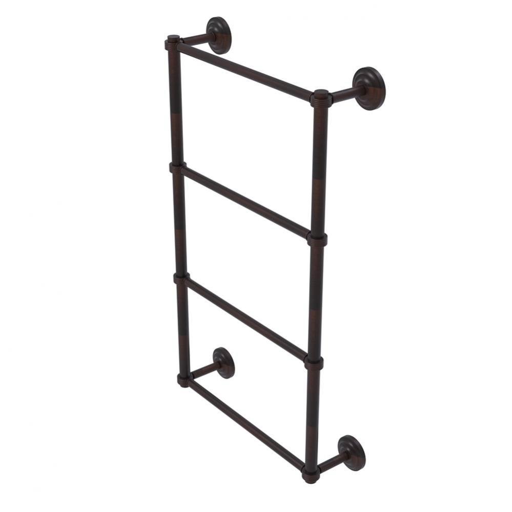 Que New Collection 4 Tier 36 Inch Ladder Towel Bar with Groovy Detail