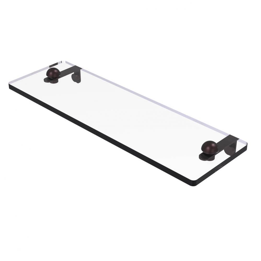 16 Inch Glass Vanity Shelf with Beveled Edges
