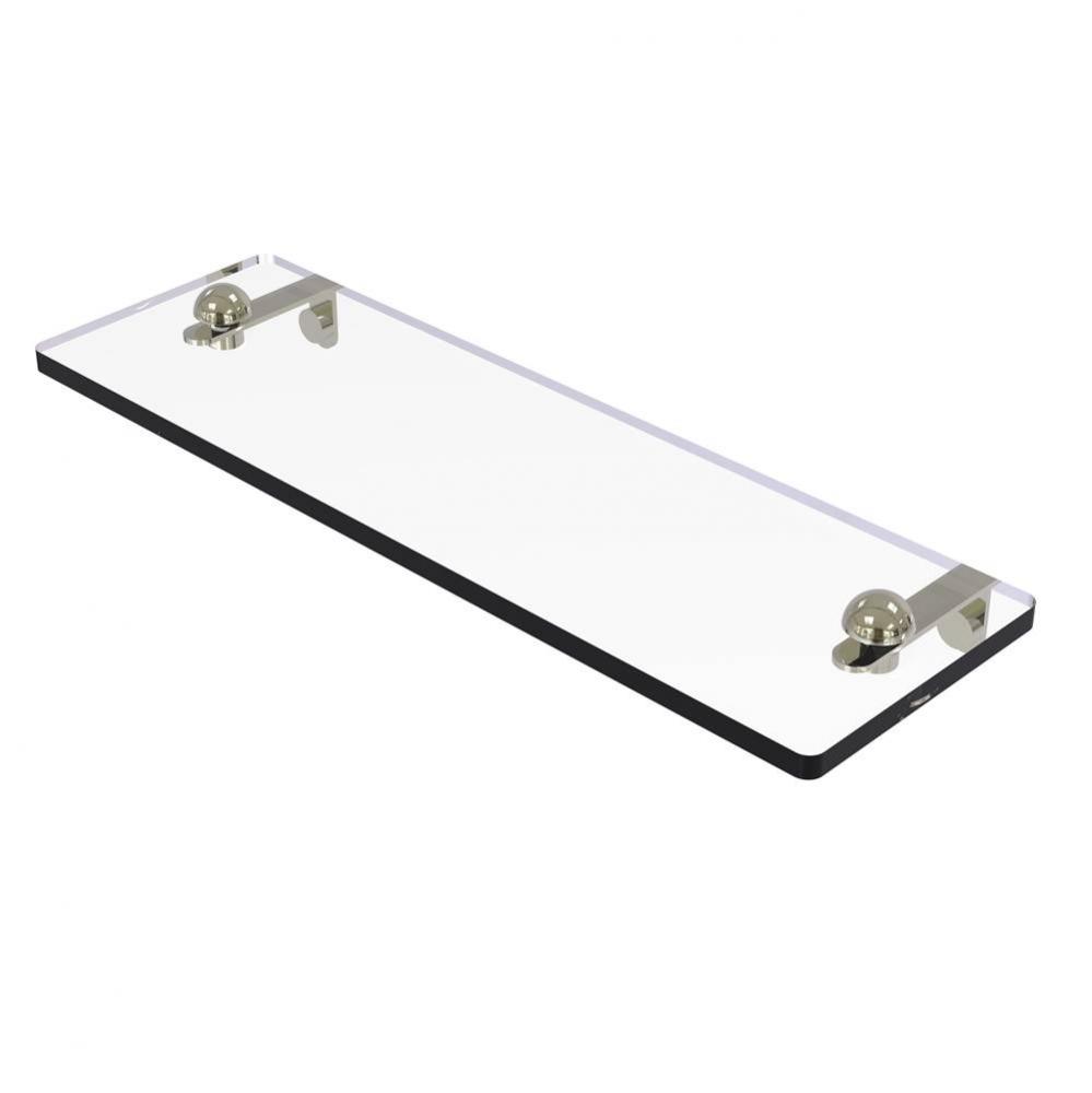 16 Inch Glass Vanity Shelf with Beveled Edges
