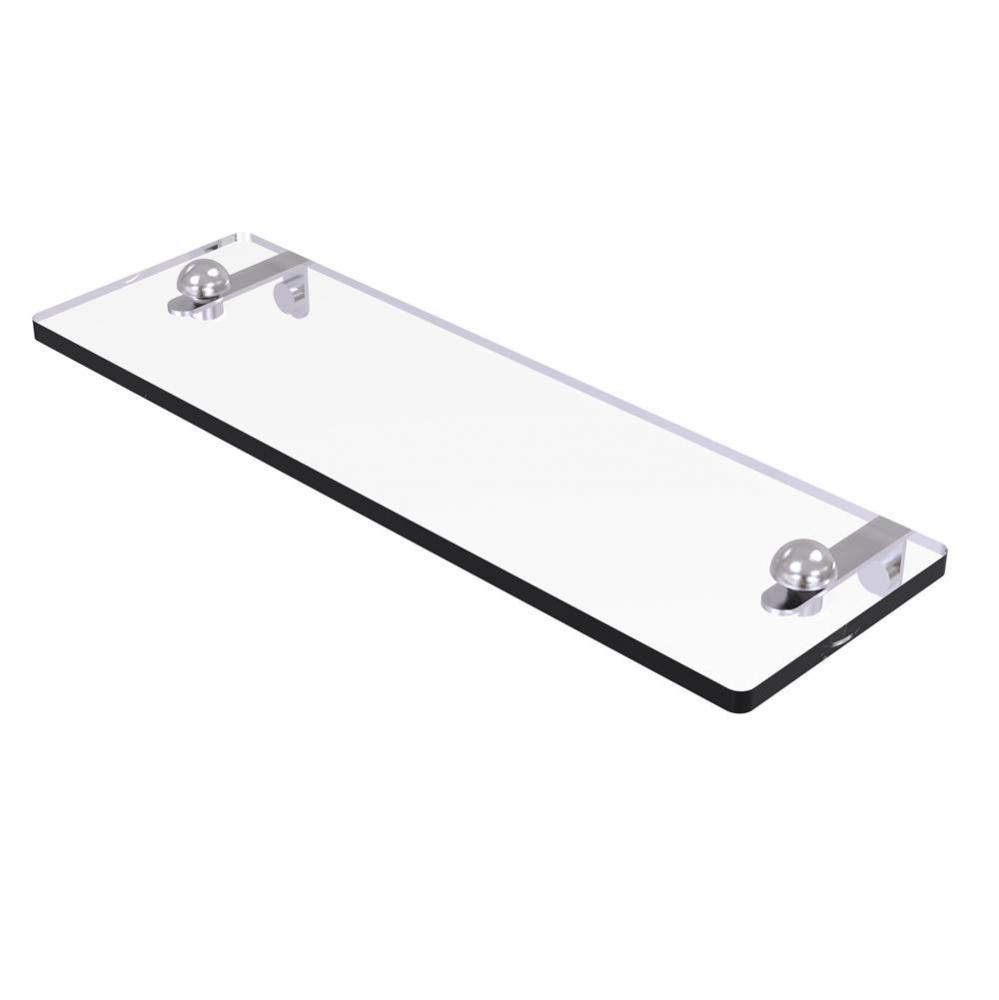 16 Inch Glass Vanity Shelf with Beveled Edges