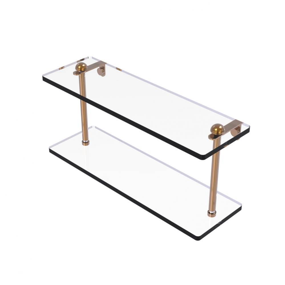 16 Inch Two Tiered Glass Shelf