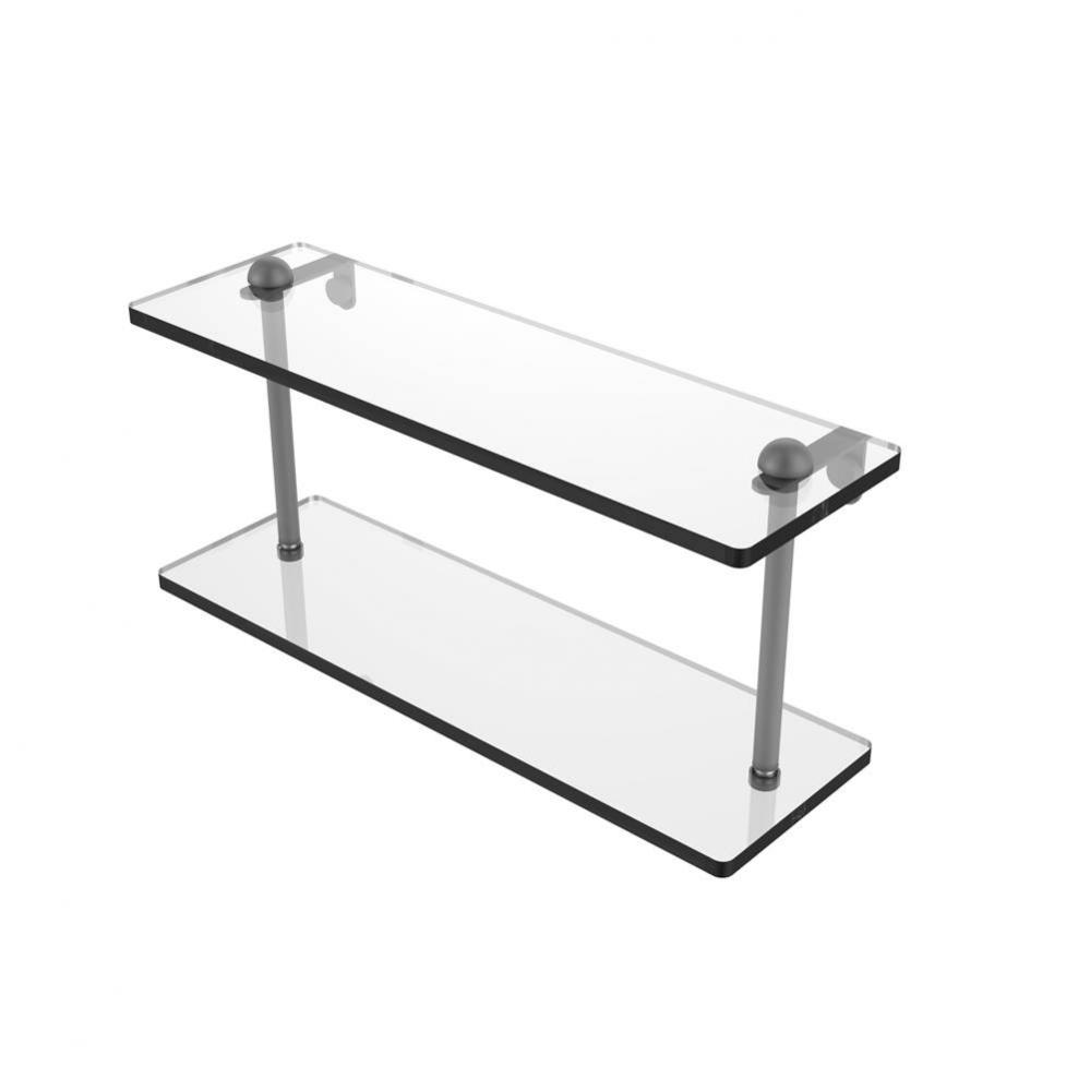 16 Inch Two Tiered Glass Shelf